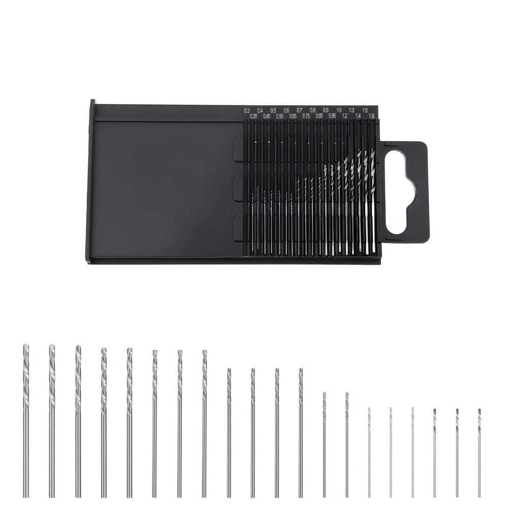 20pcs Professional 0.3-1.6mm Mini Micro Drills Small Shank Tiny Bit Size Drill Bits Set HSS Jewelry Drills Bits Jewelry Making