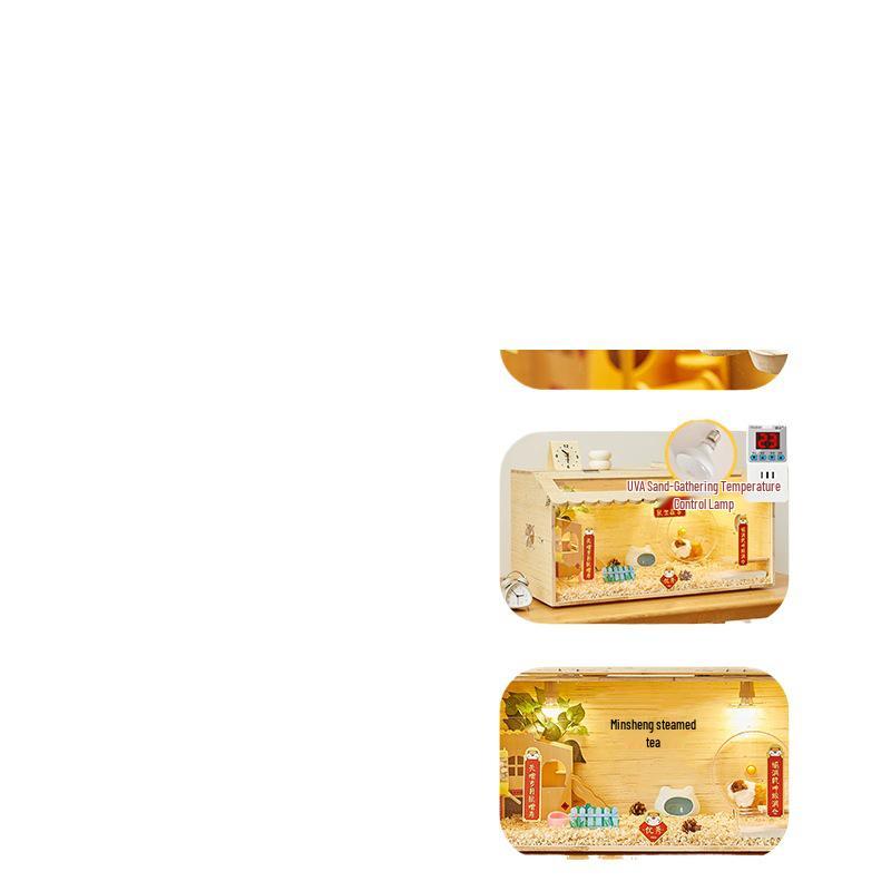 Set de Villa de Lujo para Hámster: Jaula, Nido, Caja de Cría y Escondite para Hámsteres Dorados