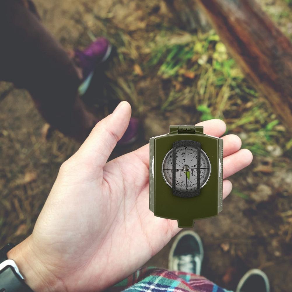 Bussola multifunzione americana prismatica ad alta precisione con lenti portatile da esterno(Army Green
