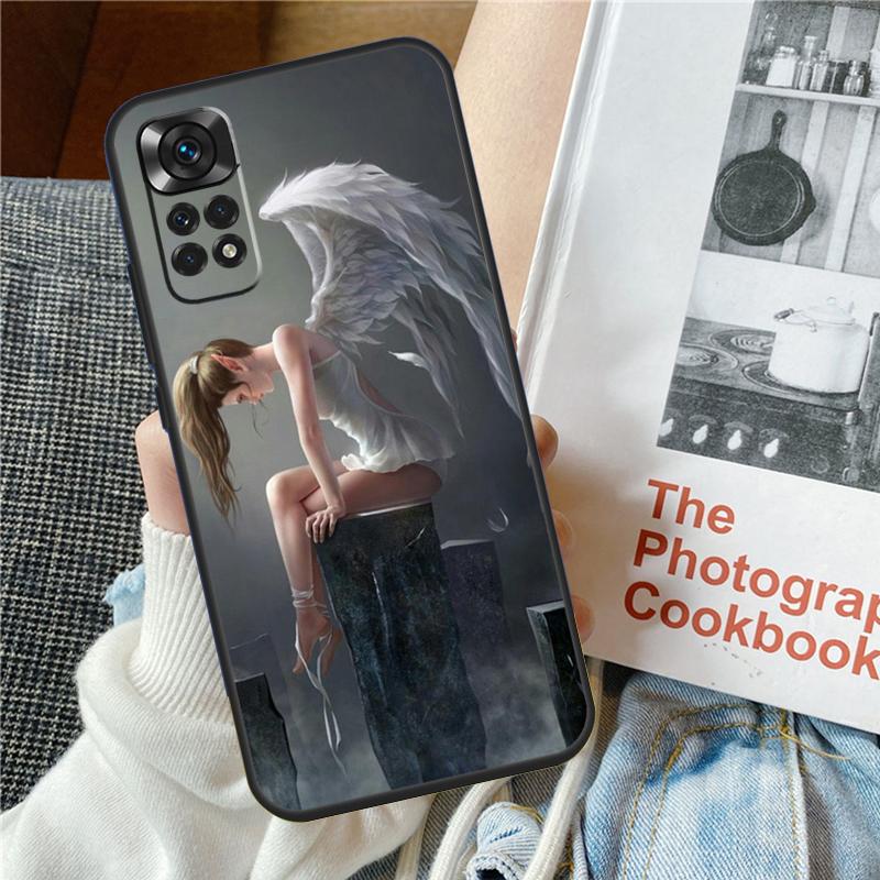 Fantasy Angel Girl Wings Phone Case For Redmi Note 12 11 10 9 8 Pro 8T 9S 10S 11S 12S 9A 10A 9C 10C 12C 13C Cover