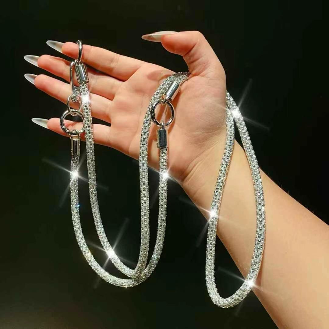 

Новый длинный разноцветный ремешок-кроссбоди с горным хрусталем и шнурок для ID