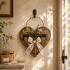 Vintage Rustic Wrought Heart-Shaped Wall Hanging Flower Basket for Home Décor