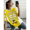 Potdemiel Brand Classic Animation SpongeBob SquarePants American Street Jersey Summer T-shirt, Extra Large Size, Family Matching