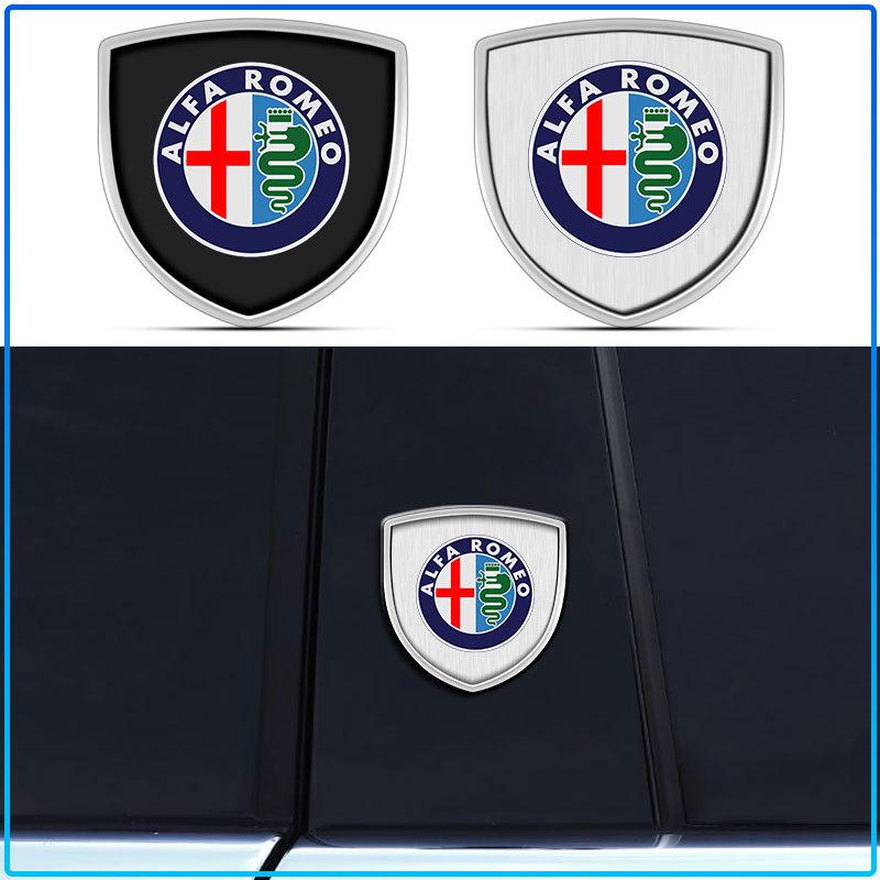 1Pcs 3D Metal Auto Door Shield Emblem Car Body Badge Sticker Styling For Alfa Romeo 147 159 Giulietta Giulia Mito Spider Alpha Nheadrest