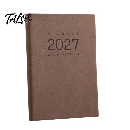 Academic Task Planner 2027 Daily Monthly Agenda, Vintage Sheepskin Texture Cover, Professional Business Journal Thick Paper Book for Office