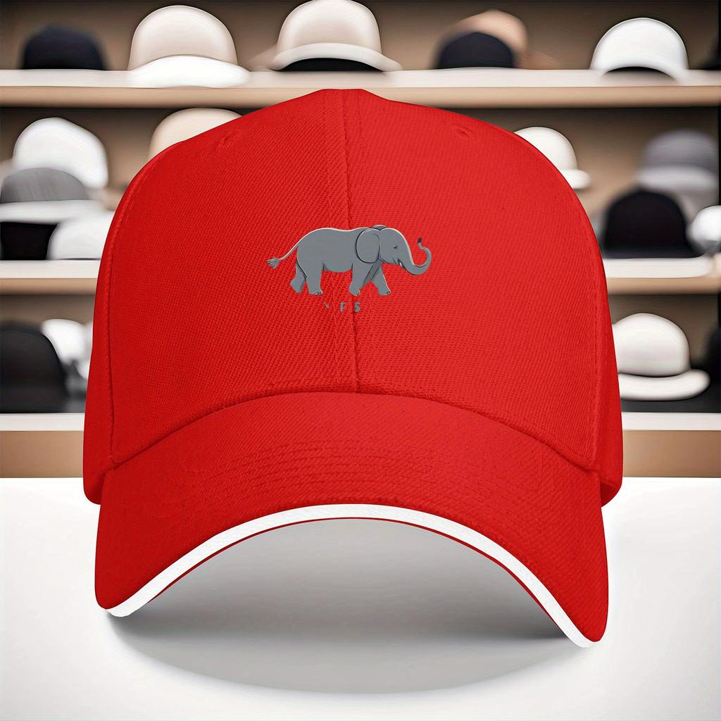 Elephant Logo Baseball Cap Unisex Polyester Adjustable Snapback Outdoor Casual Summer Fashion Headwear