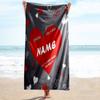 1PC Custom Name Love Letter Heart Beach Towel Highly Absorbent And Sand-Resistant Towel for Swimming, Pool, Yoga, And Travel Lightweight