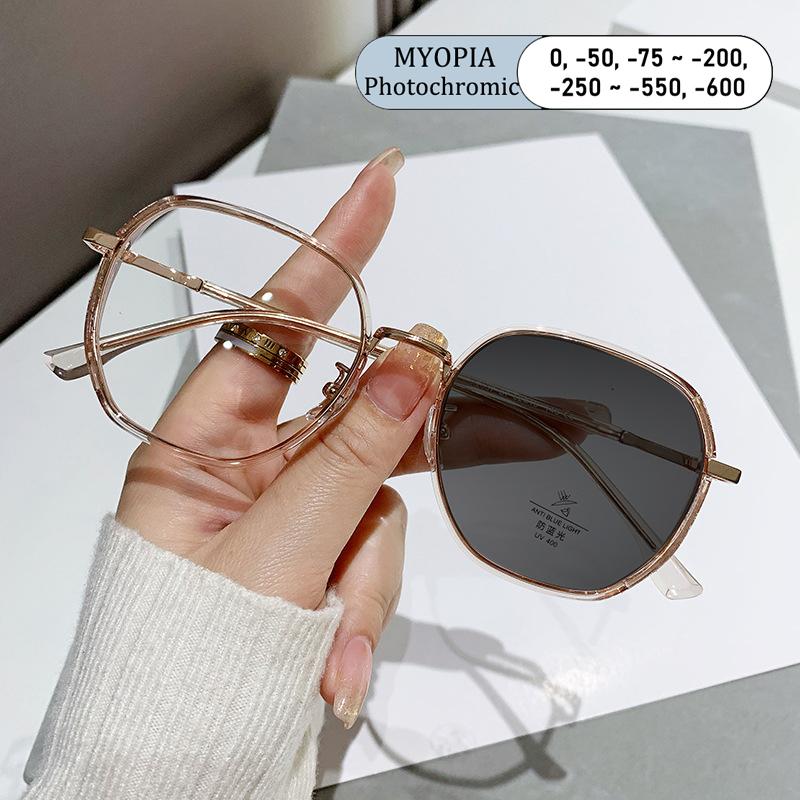 Fashion Anti-Blue Light Myopia Glasses Oversized Frame Cat Eye Glitter Presbyopic Custom Nearsighted Eyewear Men Women Optical