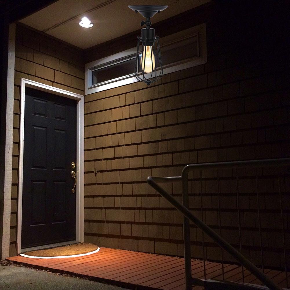 85-240V E26/E27 Wall Sconce Light Retro Style Wall Lamp Fixture for Bathroom Corridor Black