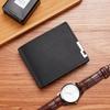 Minimalist PU Leather Men's Short Wallet Black Brown Two-fold Retro Coin Purse Large Capacity Multiple Pockets Men Women