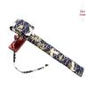 Ancient Style Cotton-Linen Folding Fan Bag with Buckle, Hot Stamped Brocade, and Protective Pendant.