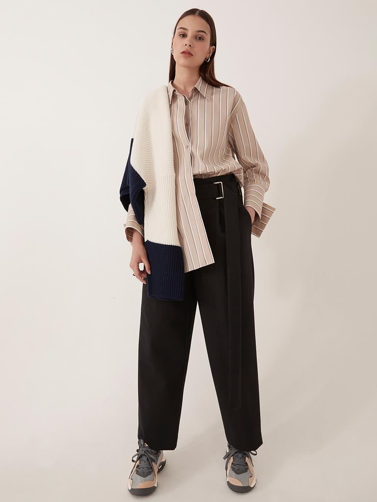 Leuiel Tuck Detail Long Pants_Navy