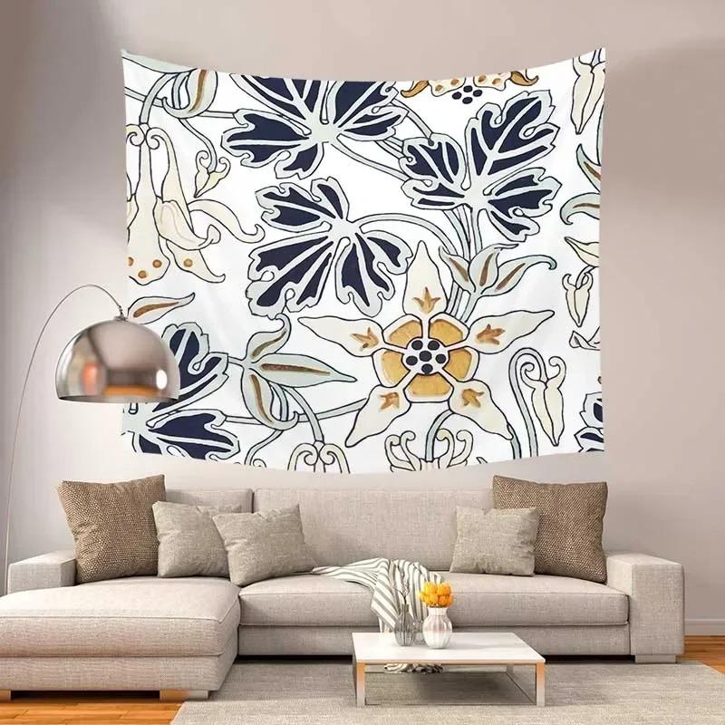 

Украшение стен дома Гобелен Ретро Ботанический Художественный Узор Подвесной Тканый Гобелен Офис Гостиная 200x150cm