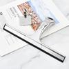 10” Shower Squeegee for Shower Glass Door Bathroom Window Car Glass Stainless Steel Scraper Wiper with 2 Hooks Household