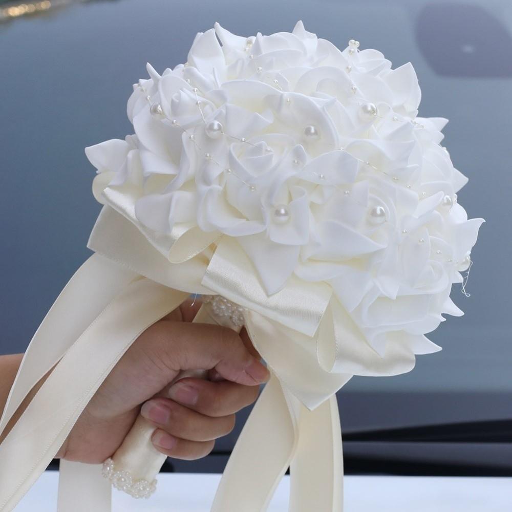 Pearl Artificial Hand Bouquet Silk Flowers Bridal Bouquets Wedding Bouquets  Wedding Accessories