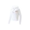 Athletics Letter Print Loose Sports Knit Hoodie Women Hoodies Jade-White A11W311210F-WT