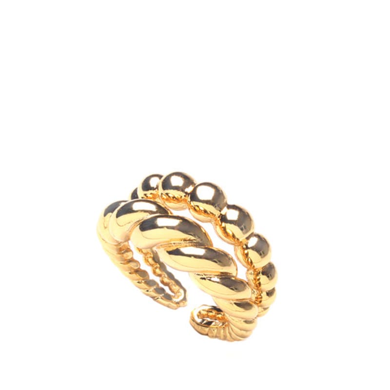 

glammuse [23Fall] Bold gold silver Ring Hard type that is difficult to control