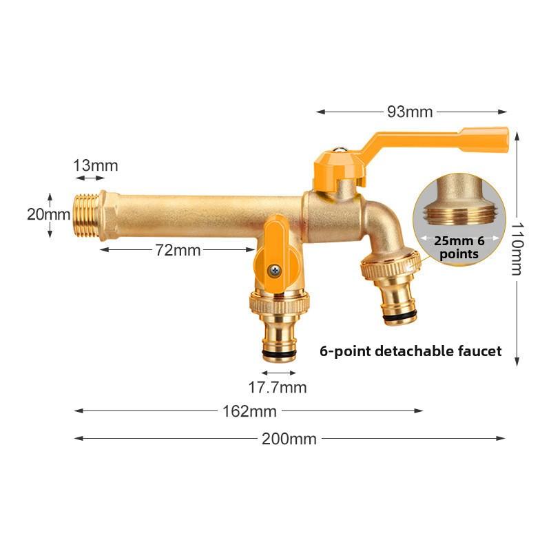 1/2'' Brass Tap Faucet Adapter IBC Water Tank Connector 2-Way 1-Way Garden Hose Joint Irrigation Replacement Fitting Ball Valve