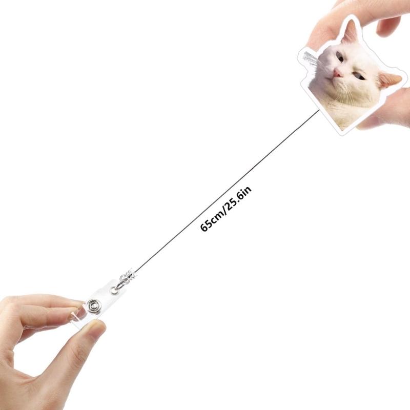 Portable Cats Looks Styles Badge Clip 360 Degree Rotation Easy To Attach for School Office Supplies or Event Use