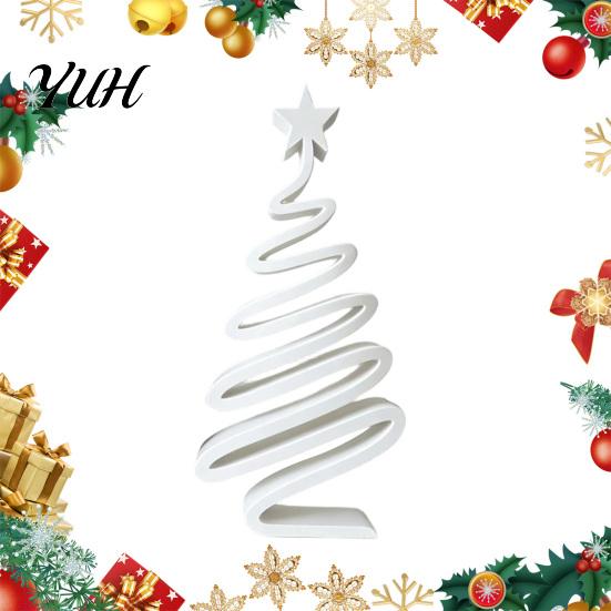 Elegant Shelf Accent Minimalist Spiral Christmas Tree Figurine with Star Topper, 3D Printed Mini Durable Pla Sculpture Decoration, Modern Tabletop