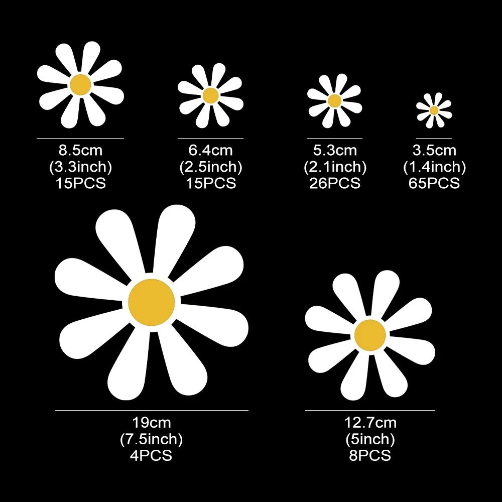133PCS Car Stickers Creative Little Daisy Cute Little Flower Vinyl Decals Personalized Car Body Decoration Stickers Accessories