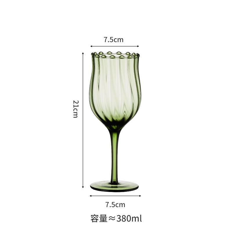 Champagne Flute Barware Stemware Vintage Glass Drinkware Green Stemware Vintage Green Glassware Green Goblet Wine Glass