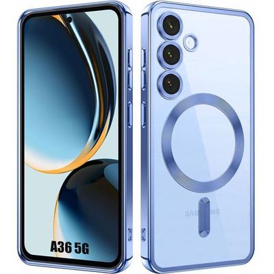 Protective Case - BOOLING - for Samsung Galaxy A36 5G - Silicone - Magnetic Ring - Blue
