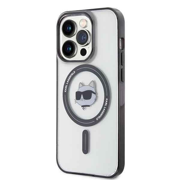 Etui Do iPhone 15 Pro Max Karl Lagerfeld MagSafe Choupette's Head Przezroczyste