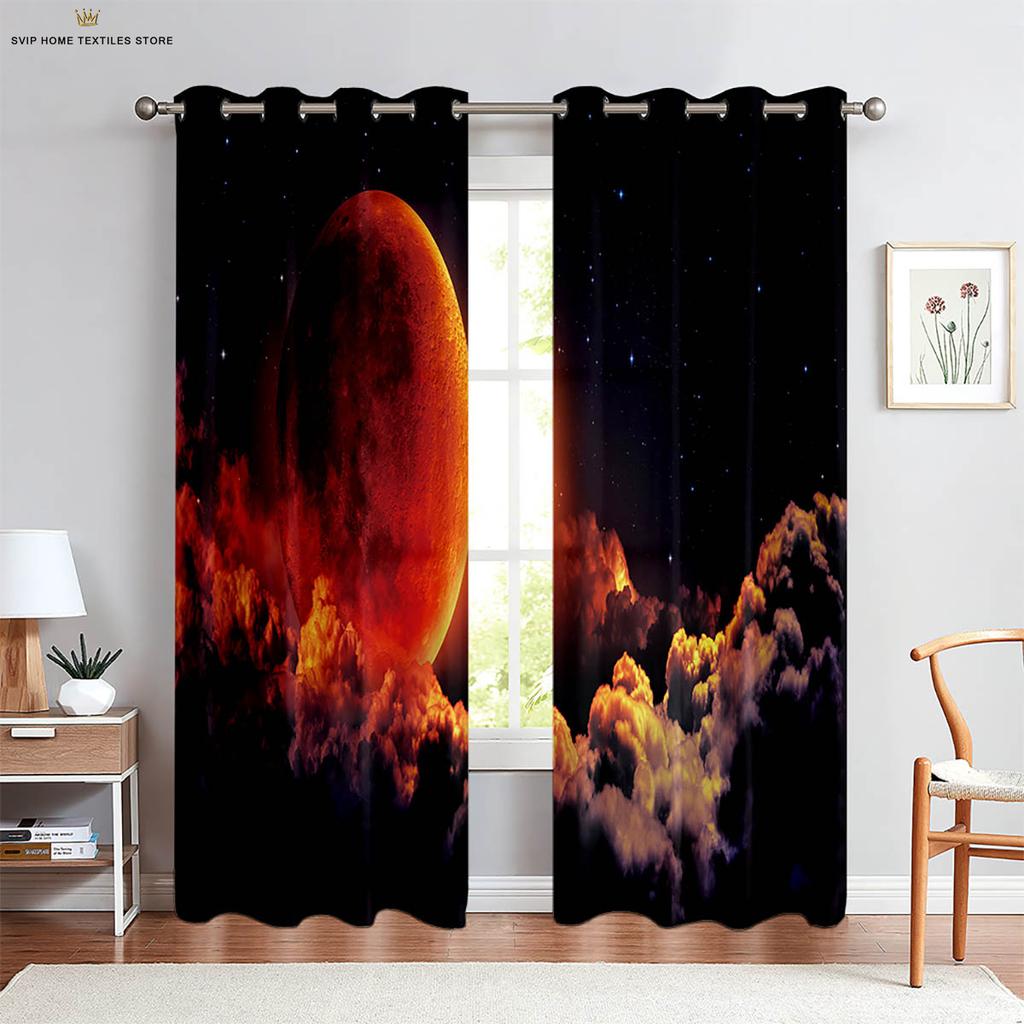 Dreamy Starry Sky Universe 3D Printed Curtain, Bedroom, Study, Living Room, Atmosphere Decoration, Easy To Wash and Maintain