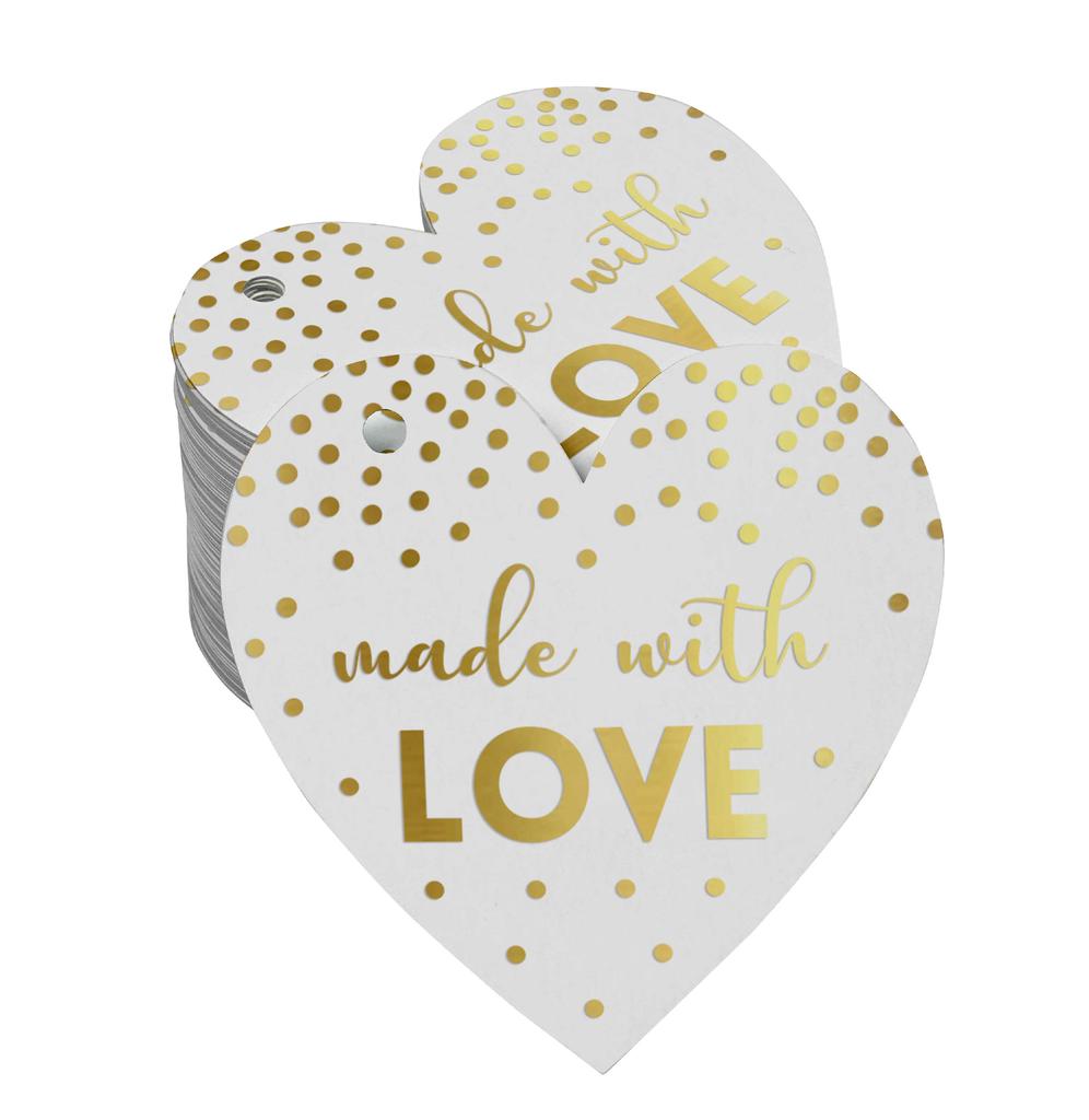 Inkdotpot Gold Foil Paper Hang Tags Made With Love Wedding Favor Tags 100