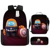 Among Us Themed School Backpack Set Kids - 3PCS Shoulder Bag Pencil Case Oxford Fabric Breathable Waterproof