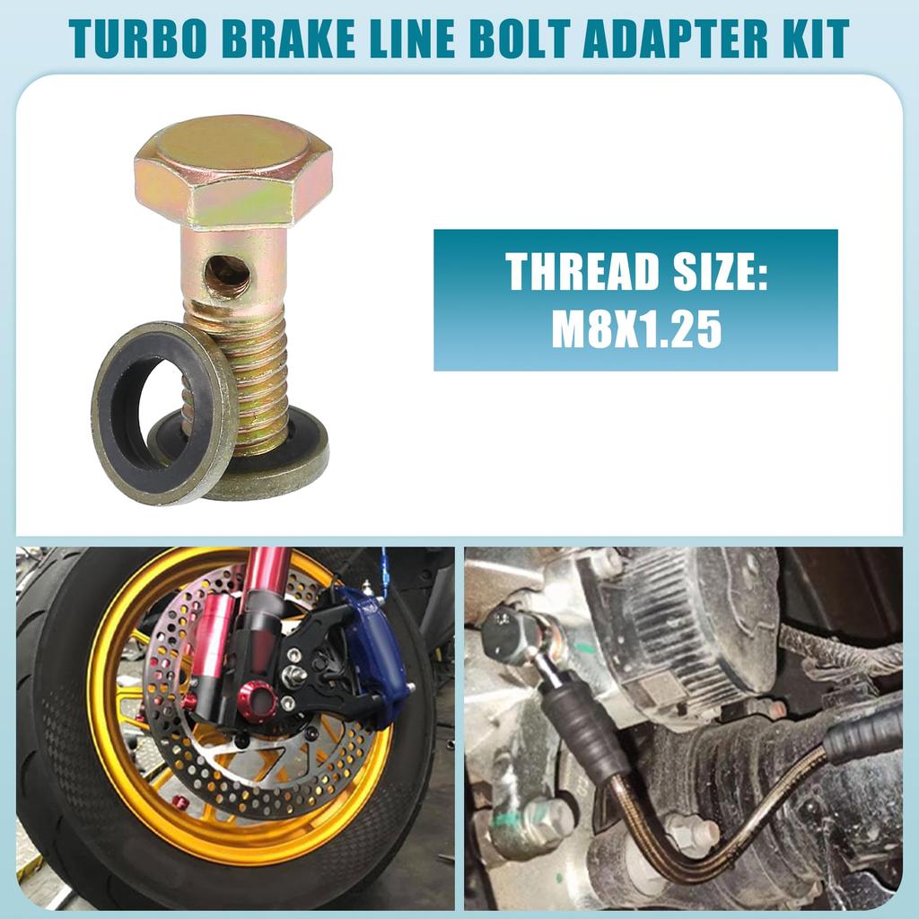 A ABSOPRO Banjo Bolt Cooler Screw Fitting Ball Head Brake Line Fitting Adapter