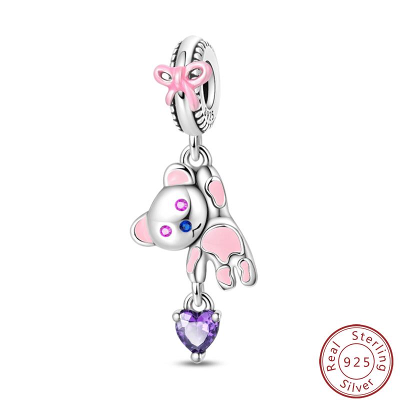 Süßes Kupfer Zirkuskleid Blumen Plüsch Junggesellenhut Bärenanhänger Perlen 3mm DIY Schmuck