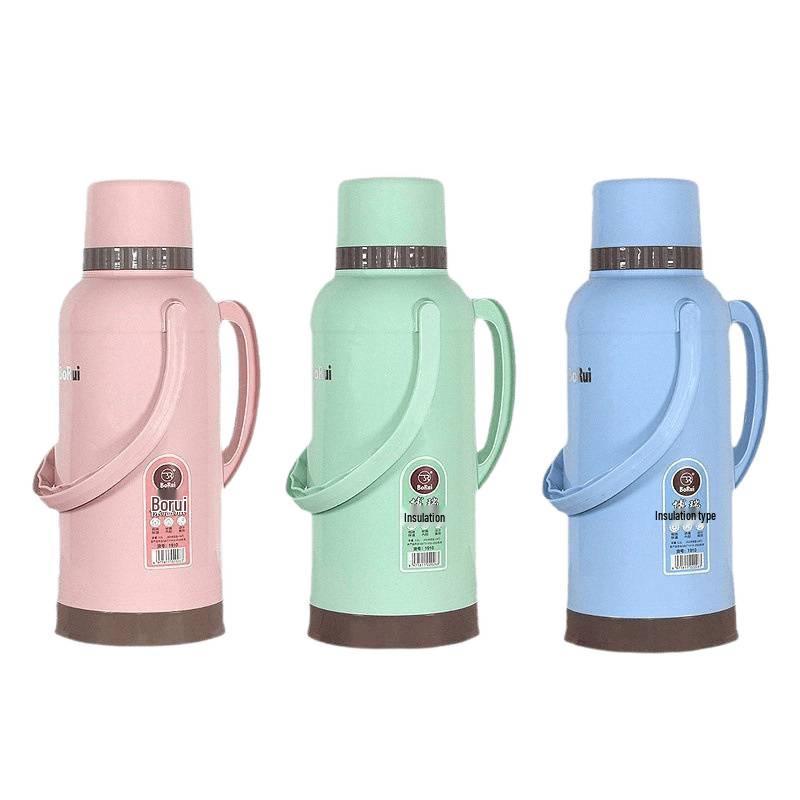 Large Leather-Covered Thermos Flask for Home or Dorm Use - Keeps Tea Warm, Plastic Exterior, Ideal for Students