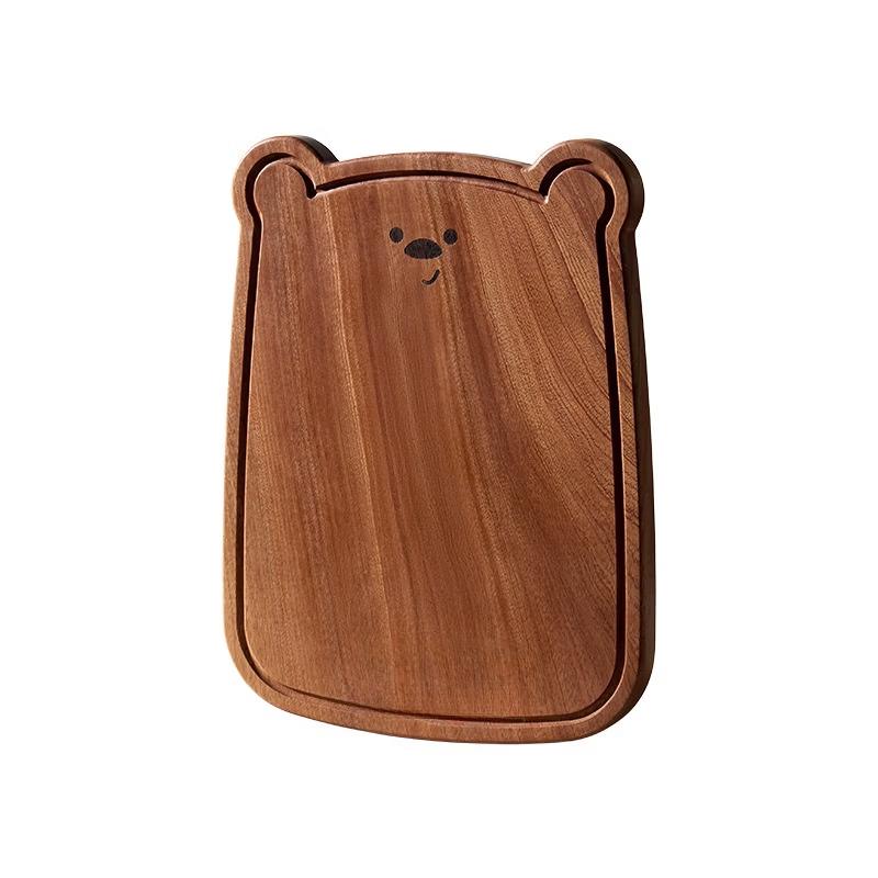 Ebony Wood Bear Cutting Board Set - Small & Large Irregular