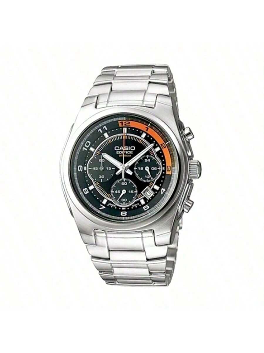 Мужские классические аналоговые кварцевые часы Casio с хронографом, с черным циферблатом, EF-513D-1AVDR чёрный