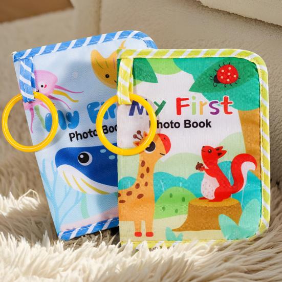 Baby Photo Album Fabric Memory Book Soft Cloth Scrapbook Interactive Sensory Toy for Newborn