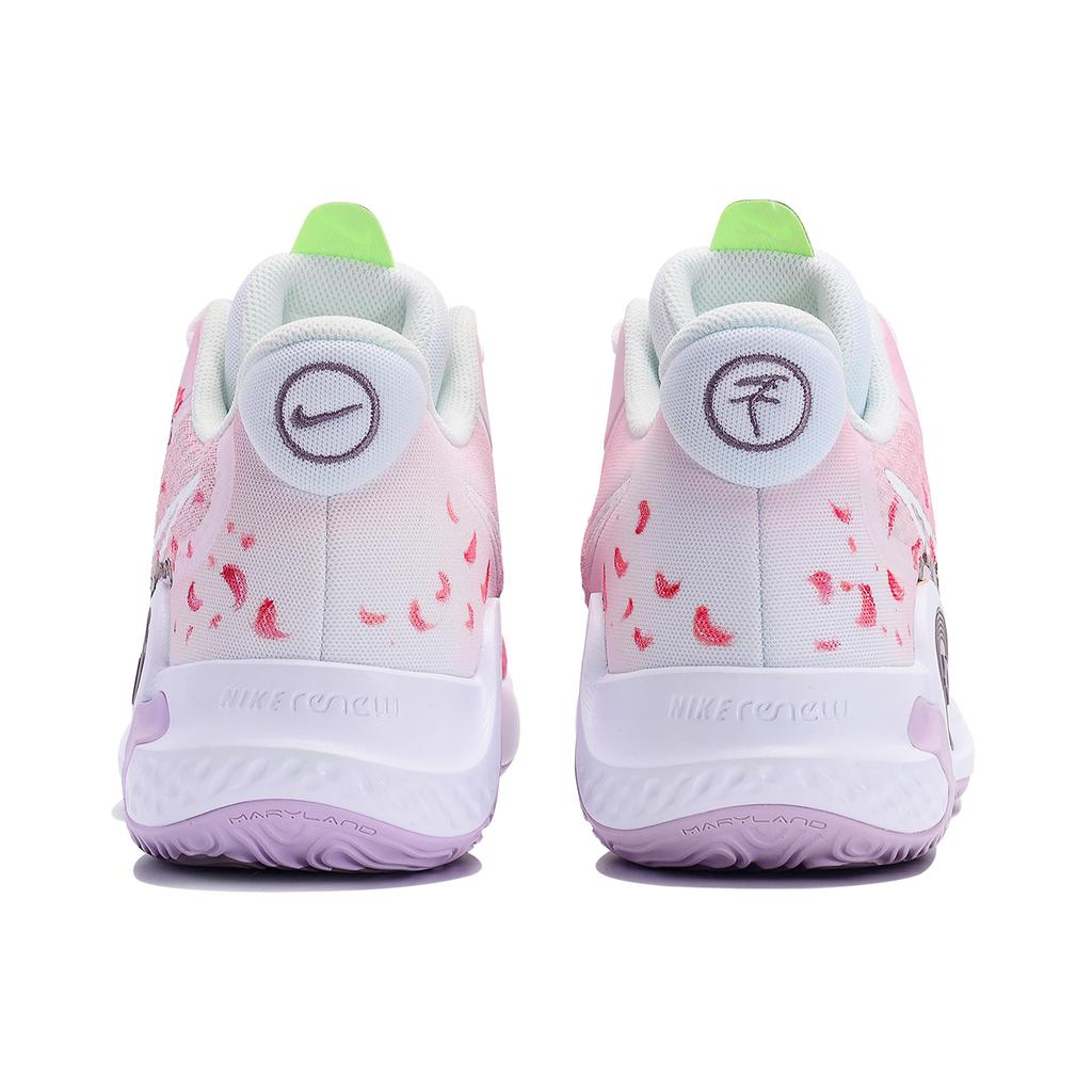 Nike KD Trey 5 IX Cushioning Slip Resistant Abrasion Resistant Mid top Vintage Basketball Shoes Unisex White Pink DJ6922-100(Team242-)