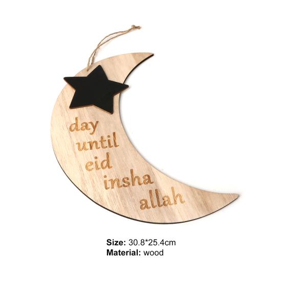 Buy English Inscription Wood Chic Fantasy Art Craft Hanging Moon Sign ...