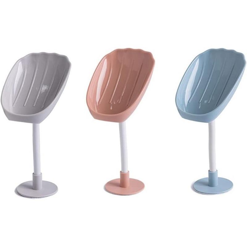 2pcs Soap Box, Bathroom Shell Shaped Storage Box, No-Punch Mobile Suction Cup Type, Soap Box for Bathroom Use