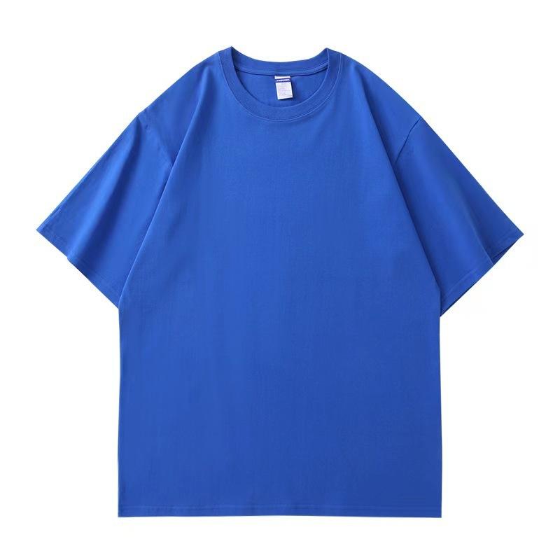 Heavy T-shirt men's and women's round neck short-sleeved printed LOO solid color half-sleeved bottoming shirt T-shirt wholesale