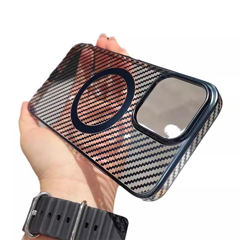 Magnetic Suction Suitable for Apple 16promax Mobile Phone Case IPhone 15 Transparent All Inclusive Hard Set 14 Sets