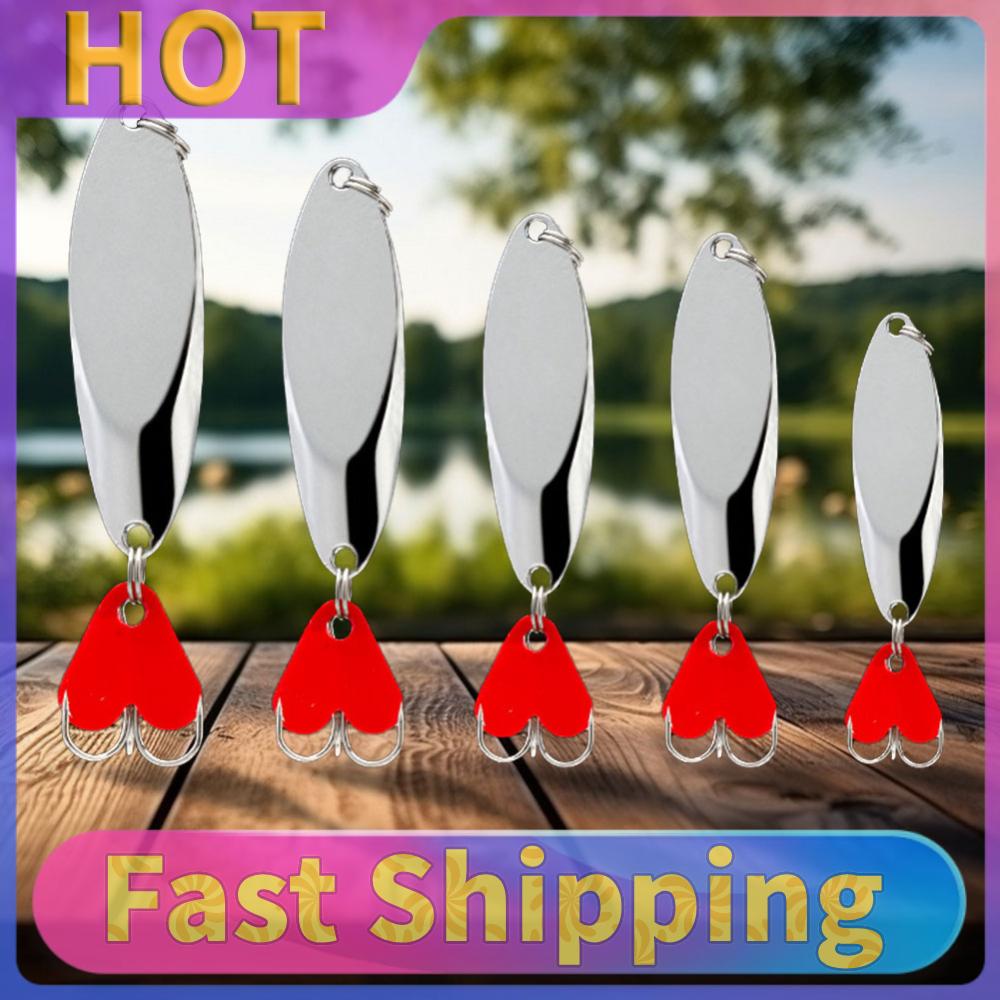 5pcs Metal Jig Spoon Spinner Fishing Lure with Fishing Tackle Box Kit Artificial Bait for Fishing