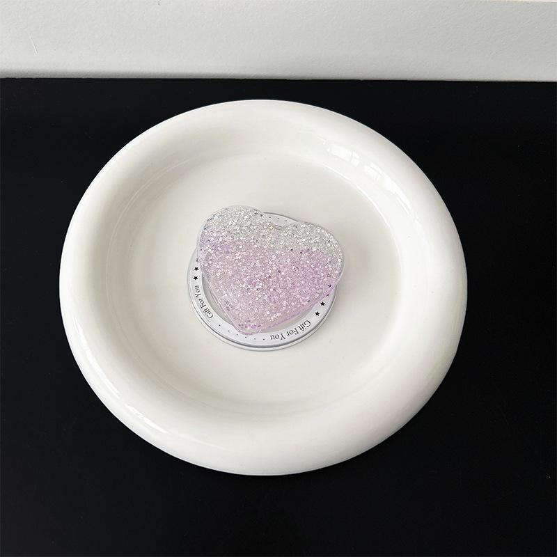 Round Glitter Love Mobile Phone Airbag Bracket Wind Magnetic Suction Magsafe Back Sticker Women'S Small Fresh Ring