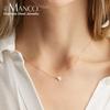 EManco 14K Gold Pendant Choker Link Chain Necklace Laser Engraved Heart Initial Women Stainless Steel Jewelry Love Token Gift