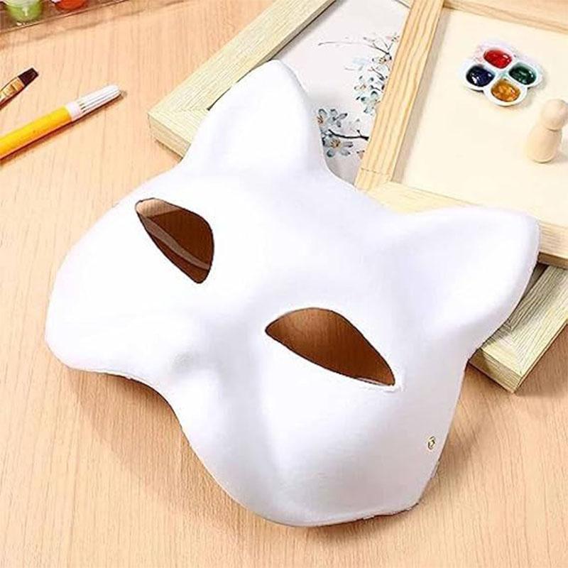 3/5PCS Paper Cat Mask Animal Masks for Crafts Fox Mask Therian Room Decor