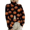 HJX-GL1 Turtleneck Pullover Long Sleeve Halloween Devil 3D Printed Sweater New Loose Autumn and Winter