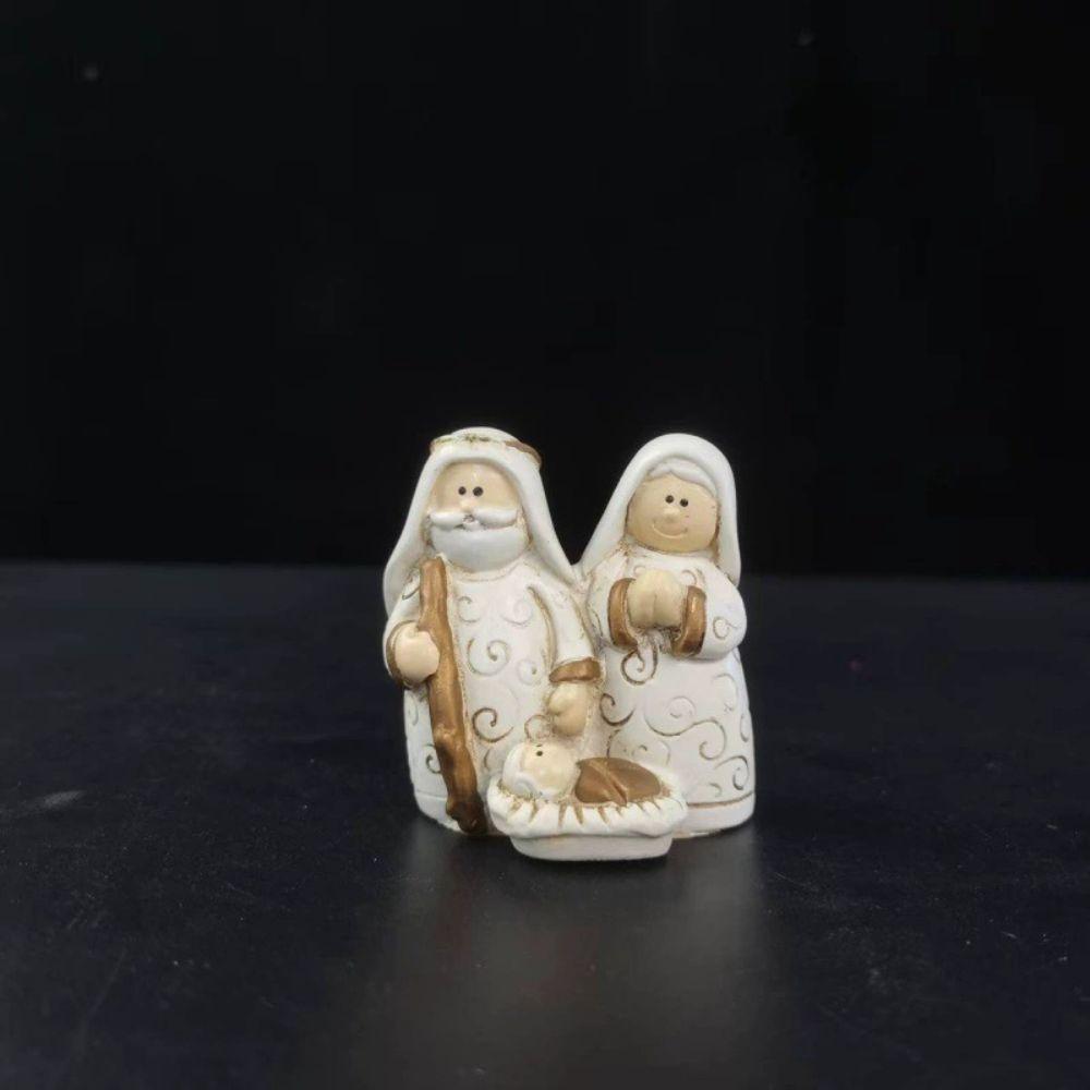 Tabletop Ornaments Nativity Scene Figurine Resin Nativity Family Sculpture Mother's Day