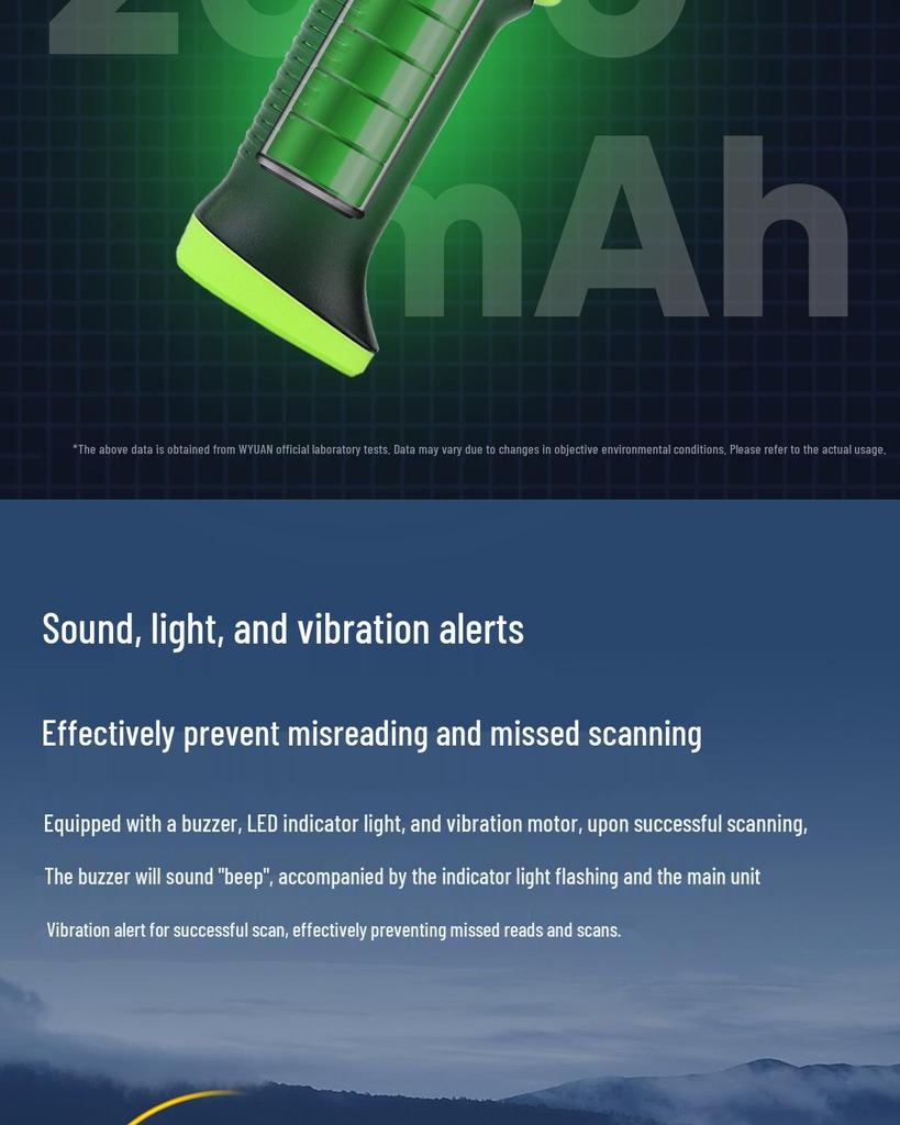 Bluetooth RFID Barcode Scanner: UHF 1D/QR Code Handheld Reader for Wireless Inbound/Outbound Scanning
