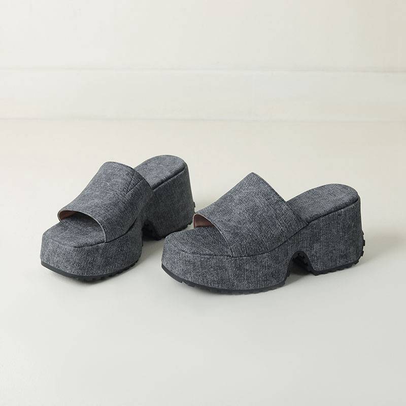 

Krazing Pot Polyurethane Mules Spring Summer Size 43 Size 42 Prints Women Platform Women Round Toe Slip on Waterproof Sandals 43